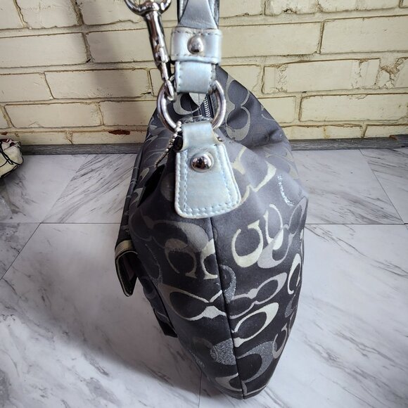 Like New Coach Penelope Optic Metallic Signature Crossbody Convertible Purse - Picture 7 of 16